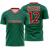 Custom Green Chevron Mexico Soccer Jersey